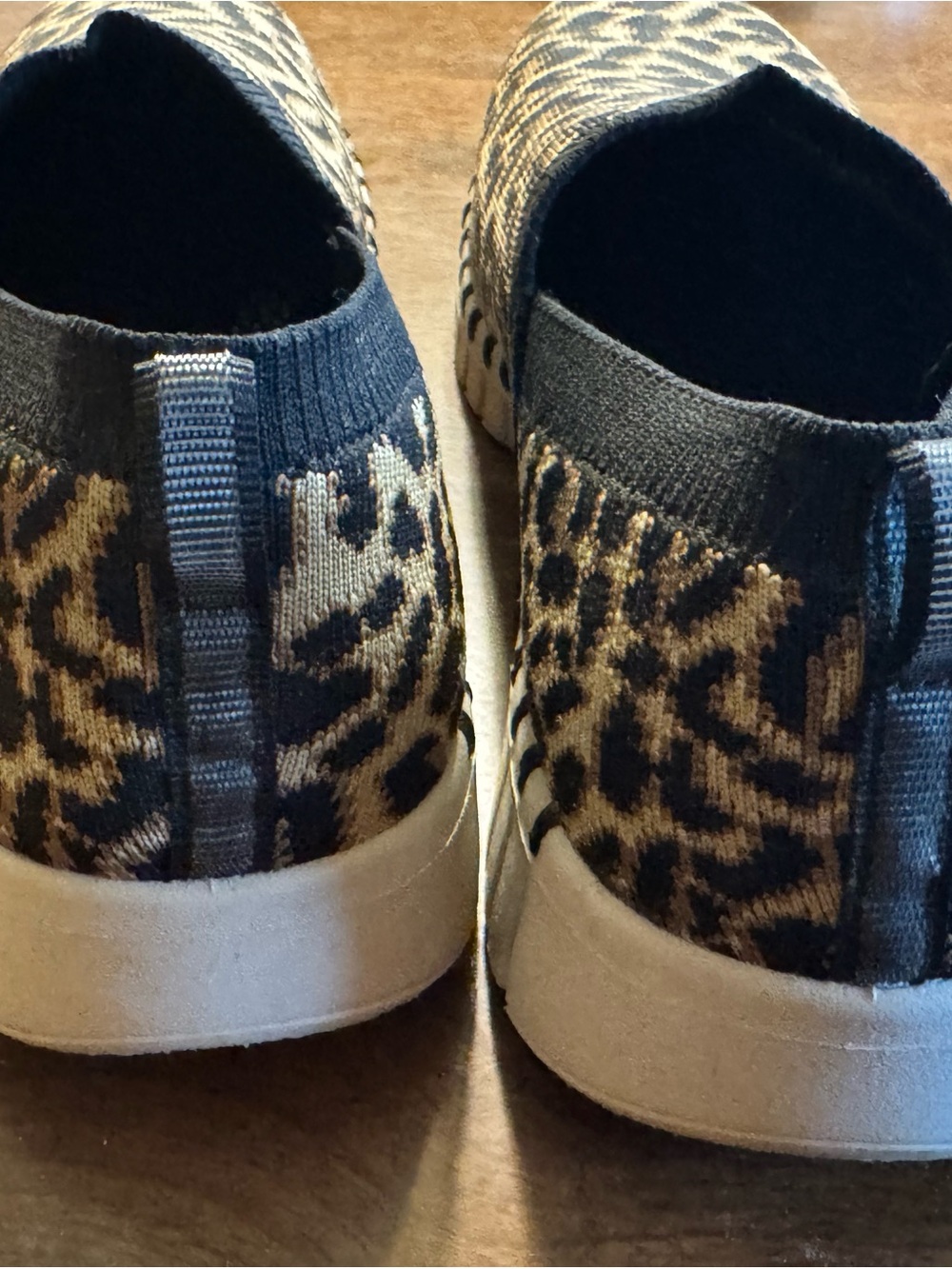 Skechers Slip-On Sneakers with Leopard Knit Upper - Black/Tan - Picture 4 of 6